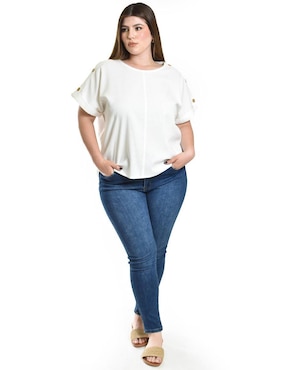 Blusa Roman Fashion manga corta para mujer