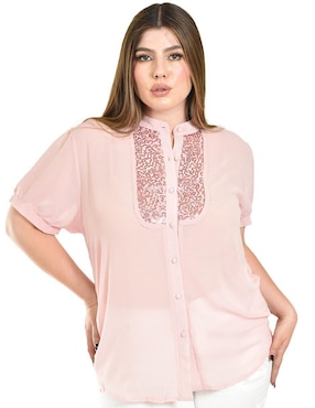 Blusa Roman Fashion manga corta para mujer
