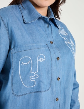 Blusa camisera The Pattern manga larga para mujer
