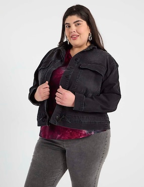 Chamarra denim The Pattern de mezclilla para mujer