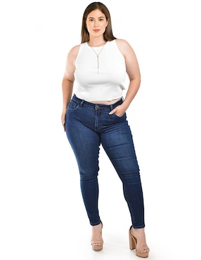 Jeans skinny Roman Fashion corte media cintura para mujer