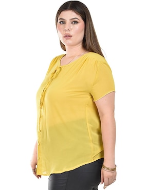 Blusa Roman Fashion manga corta para mujer