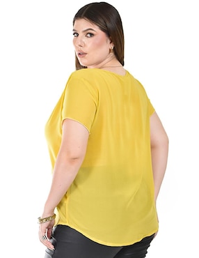 Blusa Roman Fashion manga corta para mujer