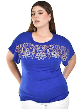 Blusa Roman Fashion manga corta para mujer