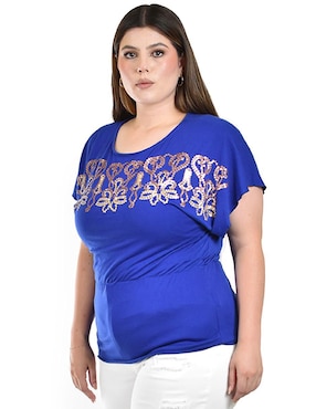 Blusa Roman Fashion manga corta para mujer