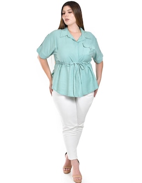 Blusa Roman Fashion manga corta para mujer