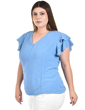 Blusa Roman Fashion manga corta para mujer