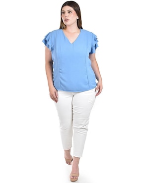 Blusa Roman Fashion manga corta para mujer