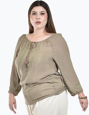 Blusa Roman Fashion manga 3/4 para mujer