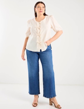Jeans amplio cintura baja Only Carmakoma para mujer
