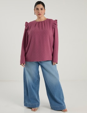 Blusa The Pattern manga larga para mujer