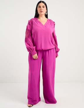 Blusa The Pattern manga larga para mujer