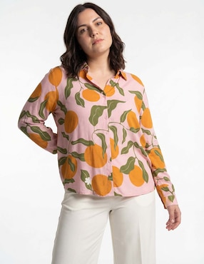 Blusa camisera The Pattern manga larga para mujer