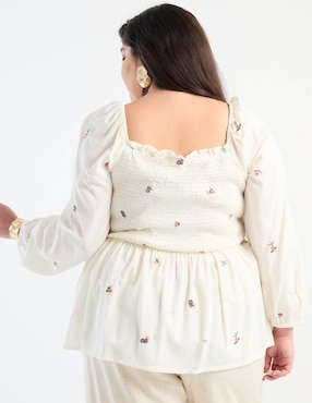 Blusa The Pattern manga larga para mujer