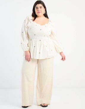 Blusa The Pattern manga larga para mujer