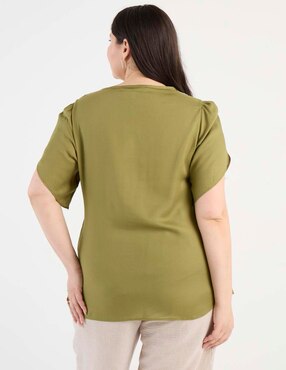 Blusa The Pattern manga al codo para mujer