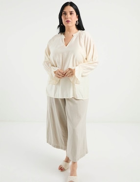 Blusa The Pattern manga larga para mujer