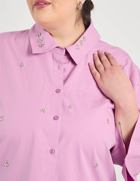 Camisa The Pattern de algodón manga 3/4 para mujer