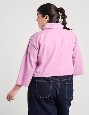 Camisa The Pattern de algodón manga 3/4 para mujer