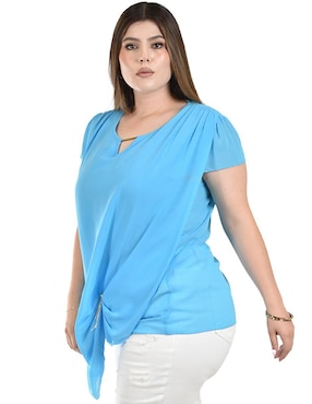 Blusa Roman Fashion manga corta para mujer