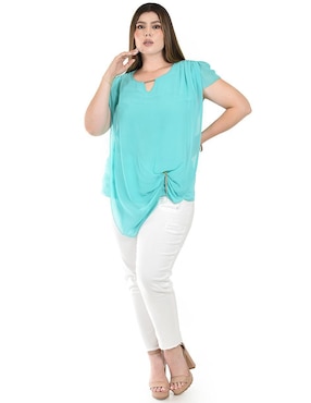 Blusa Roman Fashion manga corta para mujer