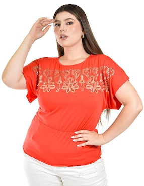 Blusa Roman Fashion manga corta para mujer