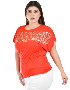 Blusa Roman Fashion manga corta para mujer