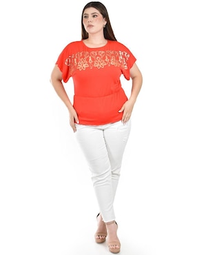 Blusa Roman Fashion manga corta para mujer