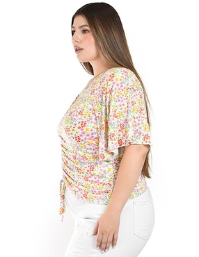 Blusa Roman Fashion manga corta para mujer