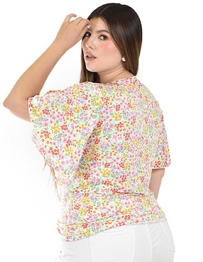 Blusa Roman Fashion manga corta para mujer