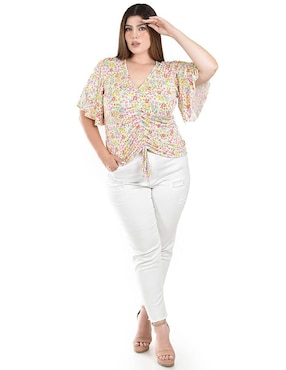Blusa Roman Fashion manga corta para mujer