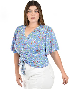 Blusa Roman Fashion manga corta para mujer