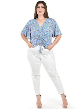 Blusa Roman Fashion manga corta para mujer