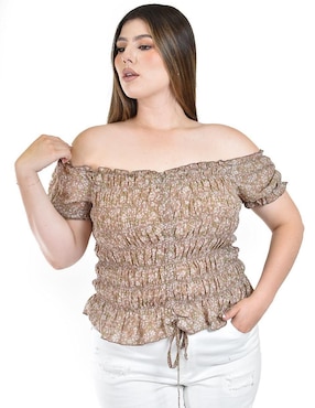 Blusa Roman Fashion manga corta para mujer