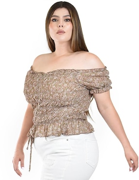 Blusa Roman Fashion manga corta para mujer
