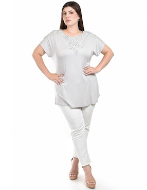 Blusa Roman Fashion manga corta para mujer