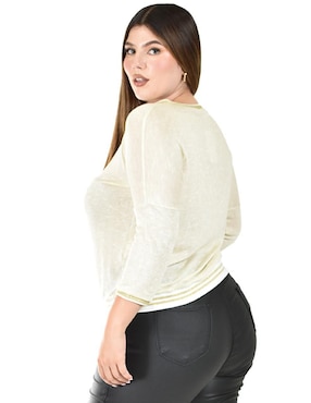 Blusa Roman Fashion manga 3/4 para mujer