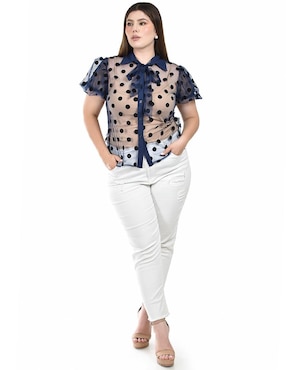 Blusa Roman Fashion manga corta para mujer