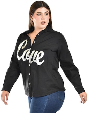 Blusa camisera Roman Fashion manga larga para mujer