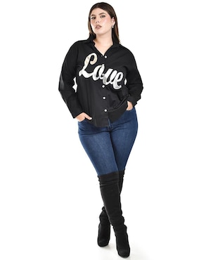 Blusa camisera Roman Fashion manga larga para mujer