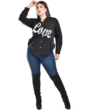 Blusa camisera Roman Fashion manga larga para mujer