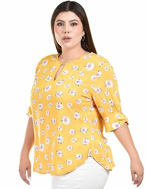 Blusa Roman Fashion manga 3/4 para mujer