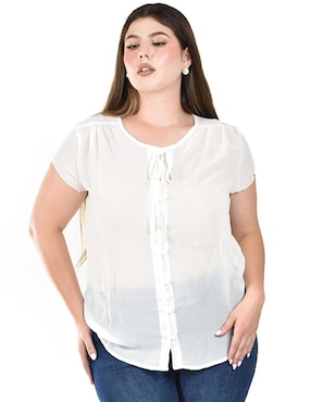 Blusa Roman Fashion manga corta para mujer