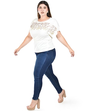 Blusa Roman Fashion manga corta para mujer
