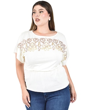 Blusa Roman Fashion manga corta para mujer