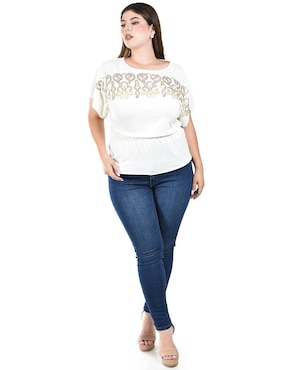Blusa Roman Fashion manga corta para mujer