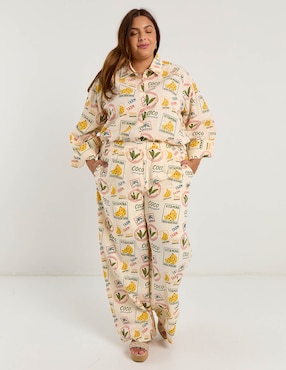 Pantalón straight Map amplio para mujer