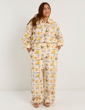 Pantalón straight Map amplio para mujer