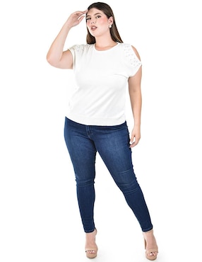 Blusa Roman fashion manga corta para mujer