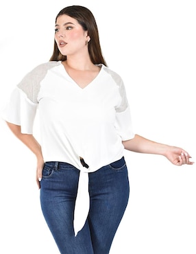 Blusa Roman Fashion manga corta para mujer